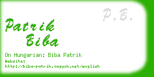 patrik biba business card